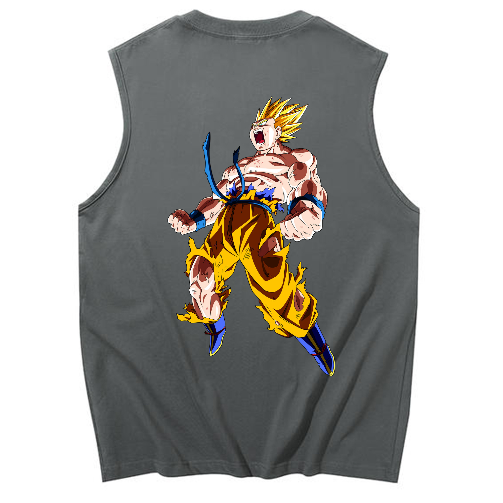 （画像用） ドラゴンボール 孫悟空（そん ごくう）Son Goku カカロット DRAGON BALL Kakarotto コットン100％タンクトップ（背面プリント）